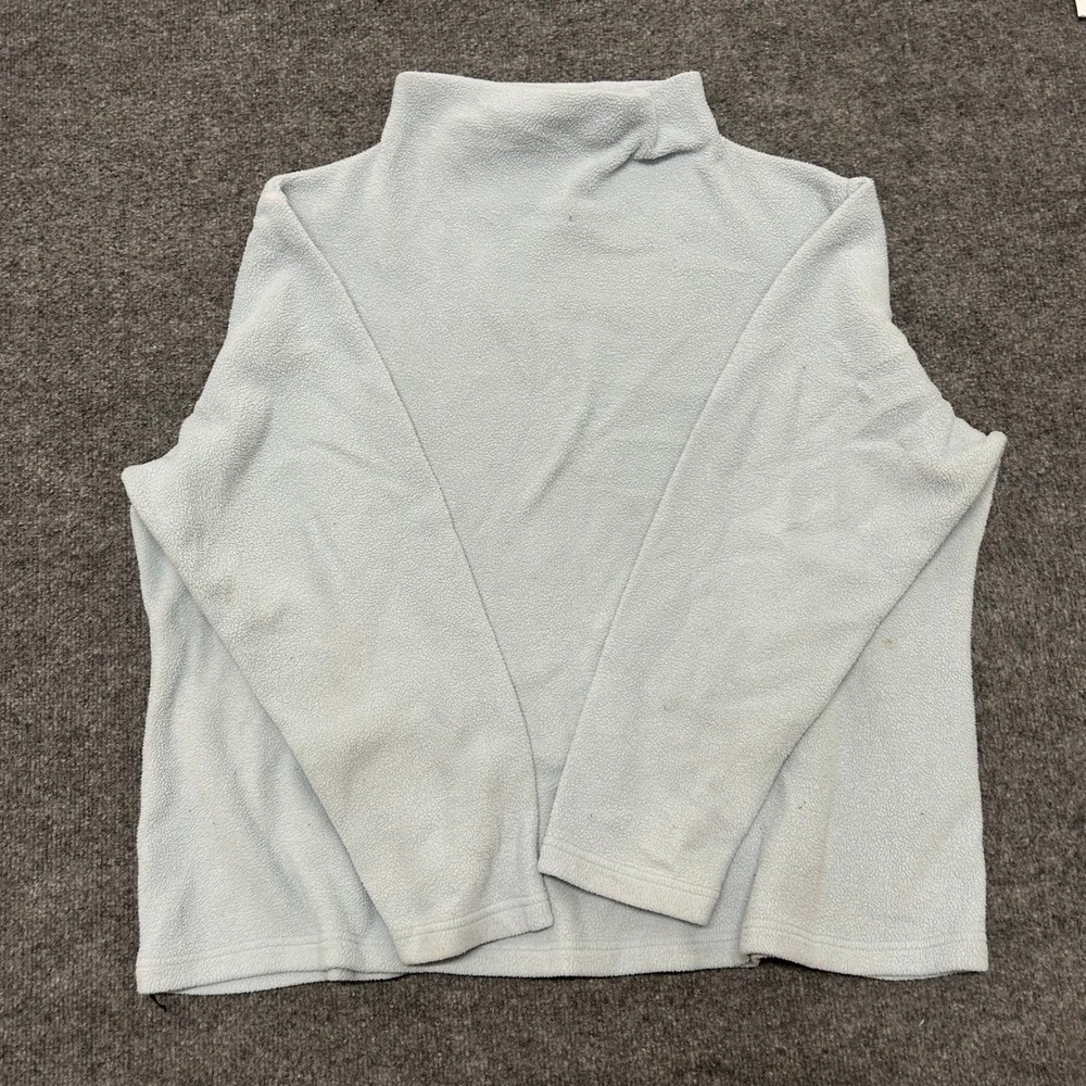 L.L. Bean Pullover Womens Size 3X Light Blue Mock Neck Fleece Canada Stains